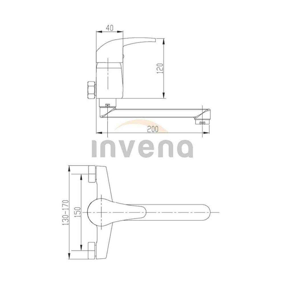 Invena Ava New Single Lever Basin Mixer Chrome with Swivel Spout