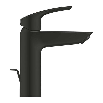 Черна матова смесителна батерия за мивка Grohe Eurosmart New M