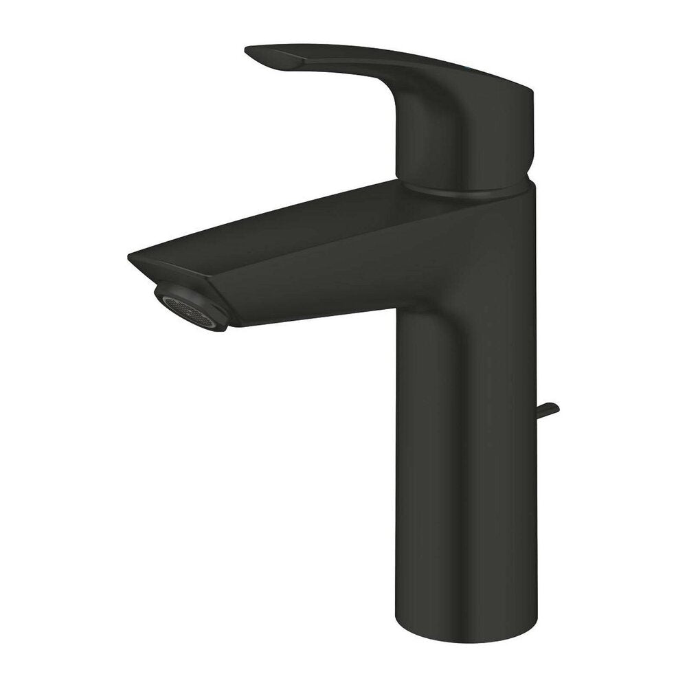 Черна матова смесителна батерия за мивка Grohe Eurosmart New M