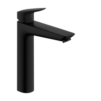 Single-Handle Sink Faucet Matte Black Hansgrohe Logis 190