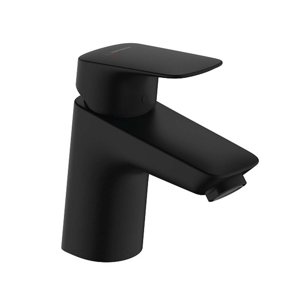 Черен матов едноконтролен смесител за умивалник Hansgrohe Logis 70
