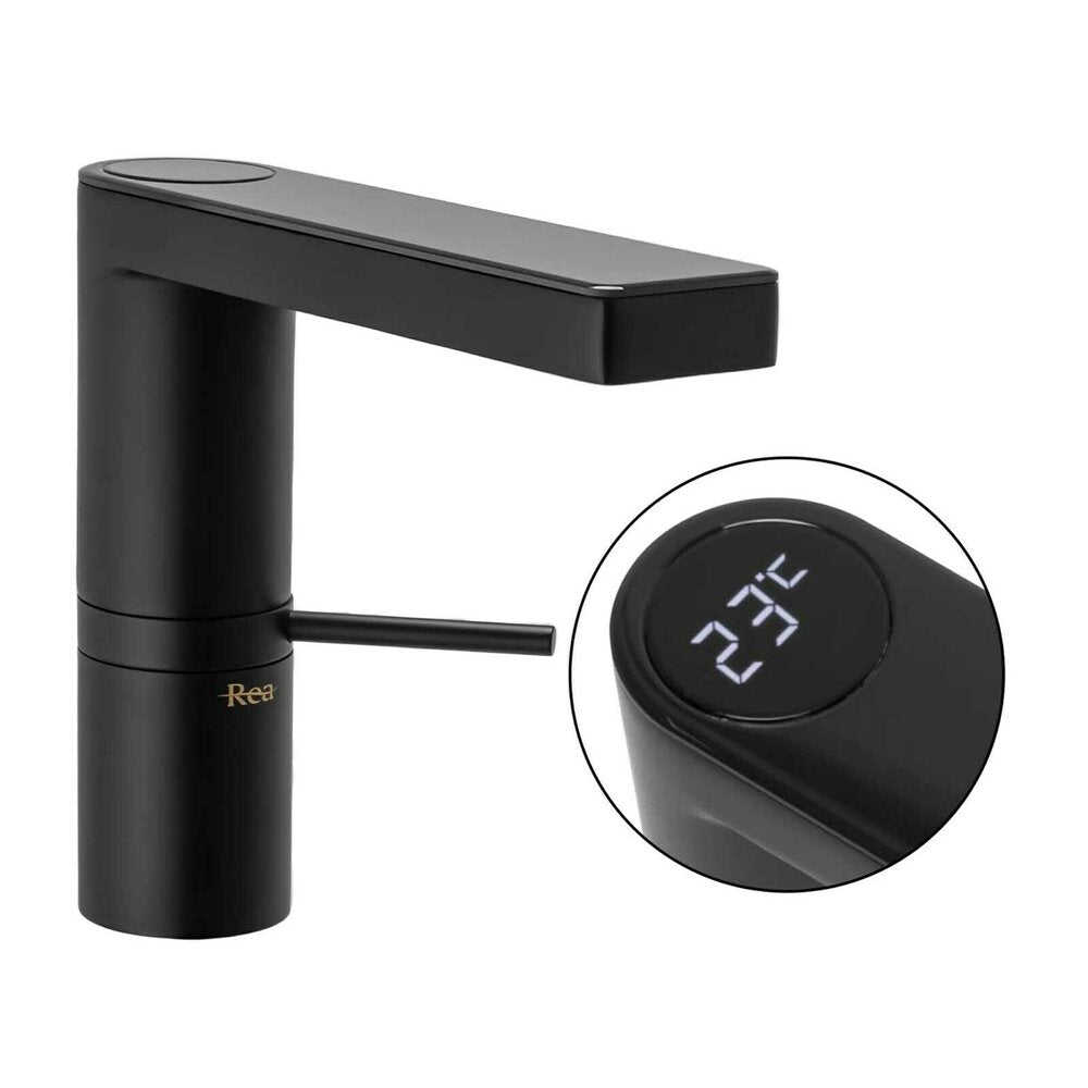 Rea Amar LCD Matte Black Basin Mixer