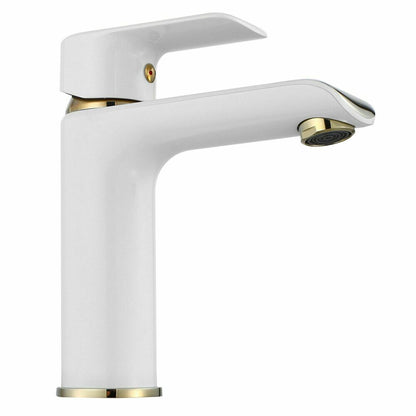 Rea Bloom Single-Lever Basin Mixer White - Gold
