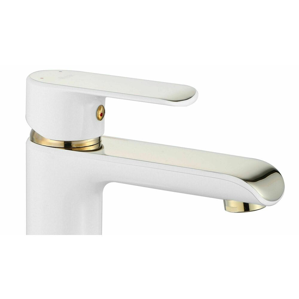 Rea Bloom Single-Lever Basin Mixer White - Gold