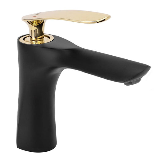 Rea Orbit Black - Matte/Glossy Gold Basin Mixer
