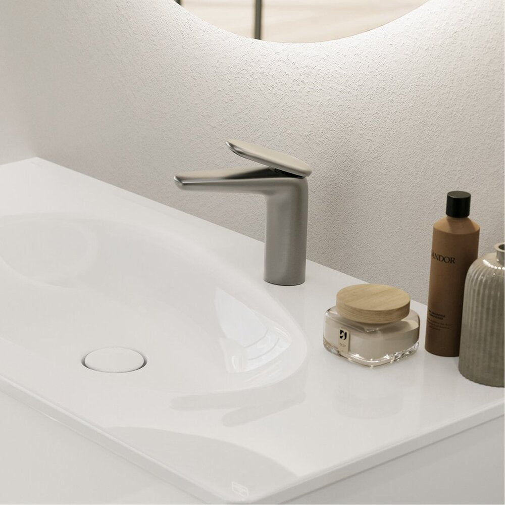 Смесител за мивка Villeroy&Boch Antao с един лост, никел мат с Push-Open вентил