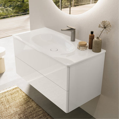 Смесител за мивка Villeroy&Boch Antao с един лост, никел мат с Push-Open вентил
