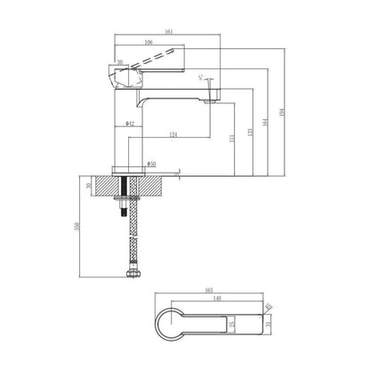 Смесител за мивка Villeroy&Boch Architectura с един лост, хром