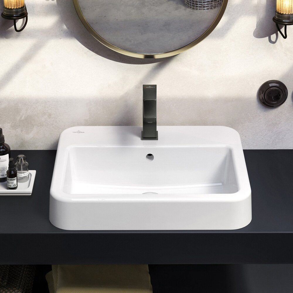 Смесител за умивалник Villeroy&Boch Architectura Square черен мат с Pop-Up вентил