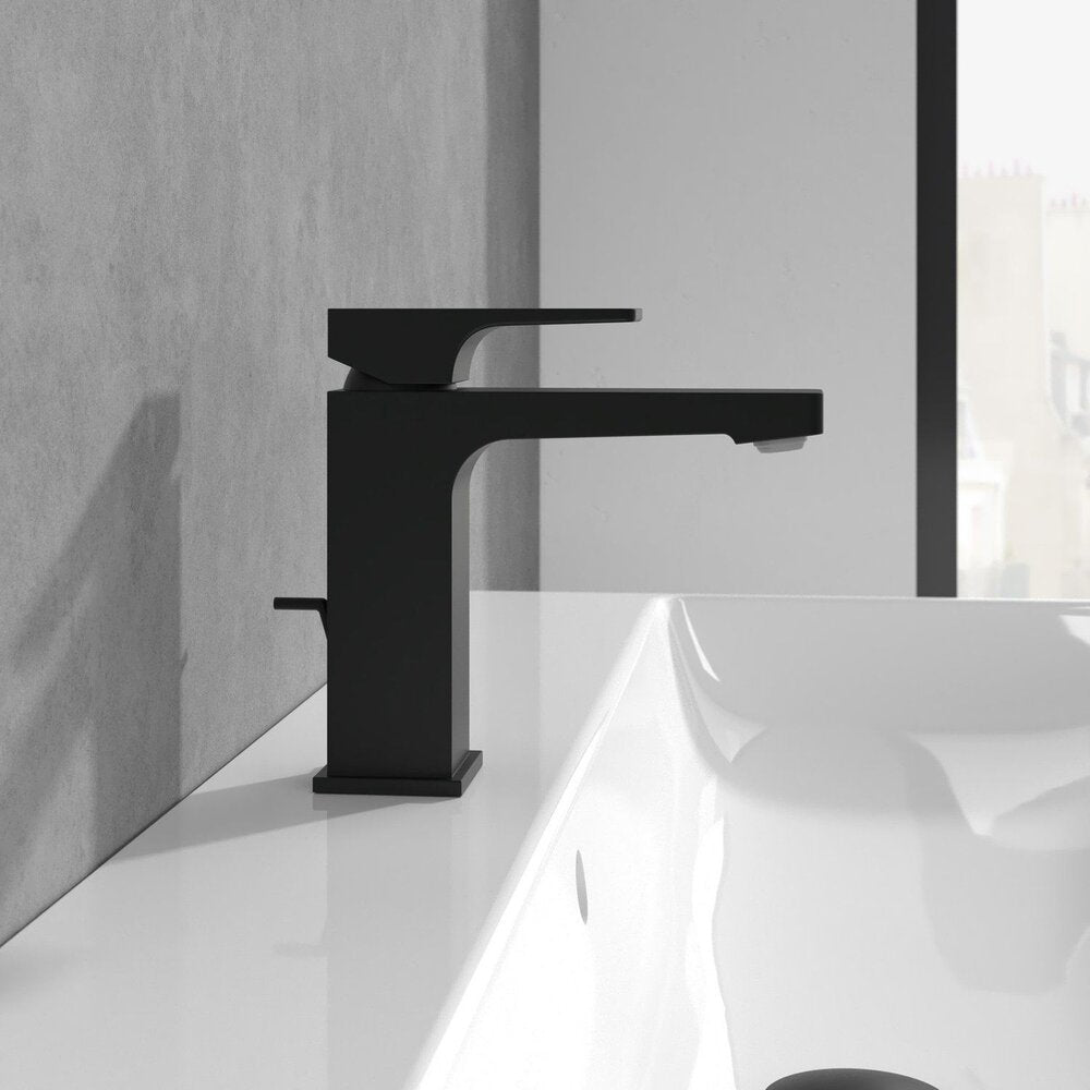 Смесител за умивалник Villeroy&Boch Architectura Square черен мат с Pop-Up вентил