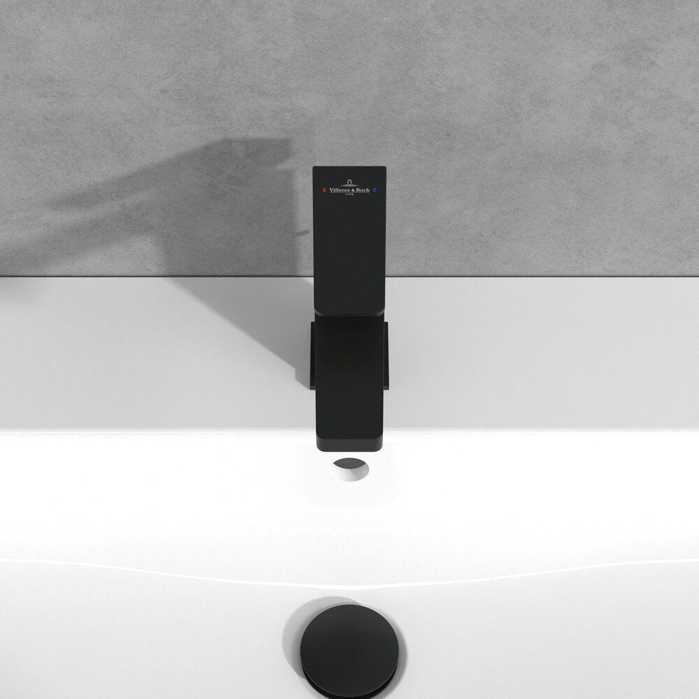 Смесител за умивалник Villeroy&Boch Architectura Square черен мат с Pop-Up вентил
