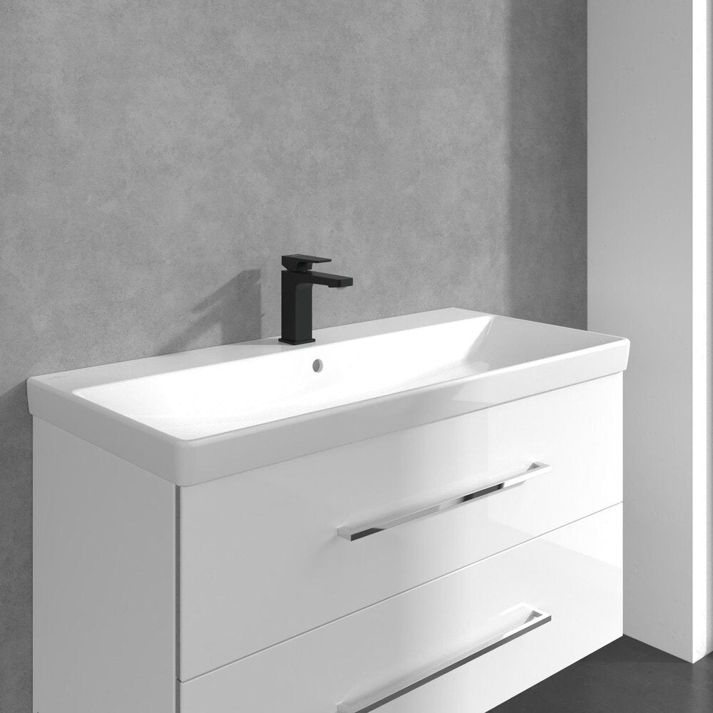 Смесител за умивалник Villeroy&Boch Architectura Square черен мат с Pop-Up вентил