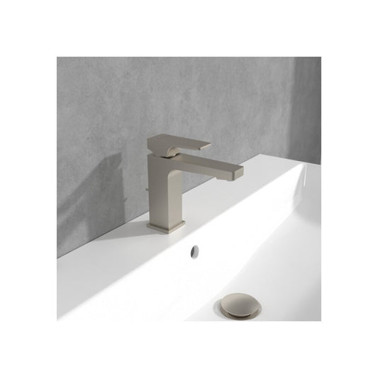 Смесител за умивалник Villeroy&Boch Architectura Square с brushed nickel покритие и Pop-Up вентил