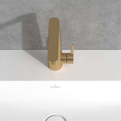 Смесител за мивка Villeroy&Boch Conum с един лост, златист мат с Push-Open вентил