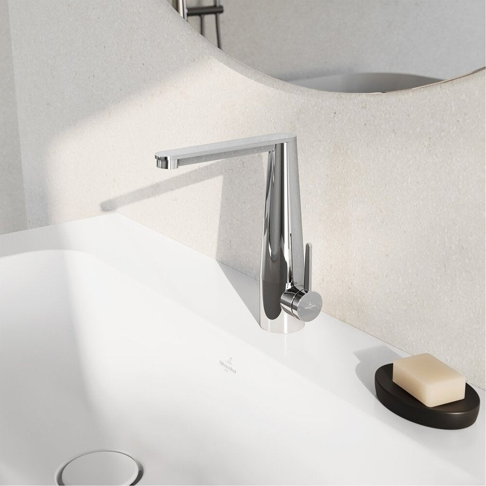 Смесител за мивка Villeroy&Boch Conum с един лост хром гланц с Push-Open вентил