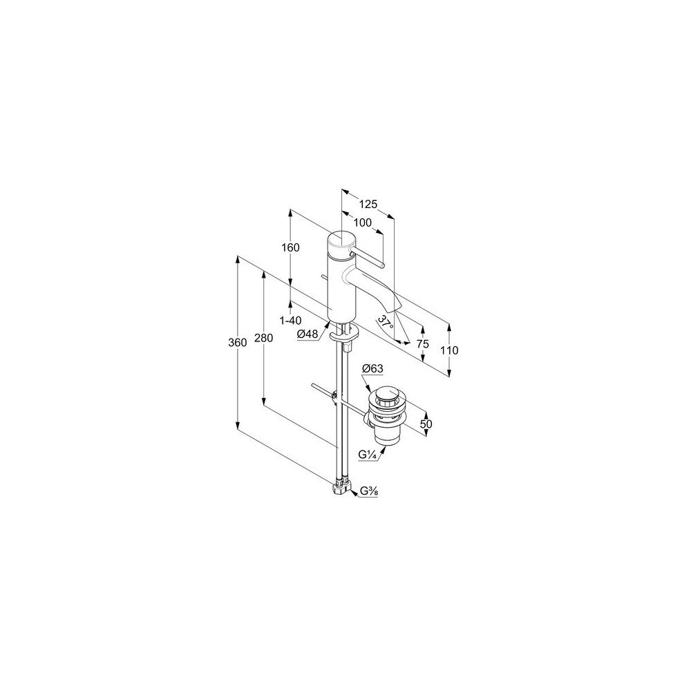Kludi Bozz 75 Basin Mixer