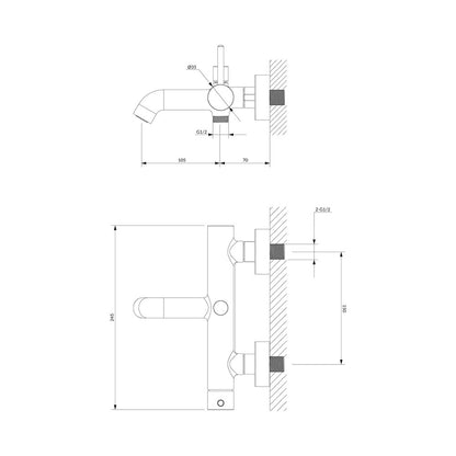 Bathtub Faucet with Shower Set Omnires Y Copper