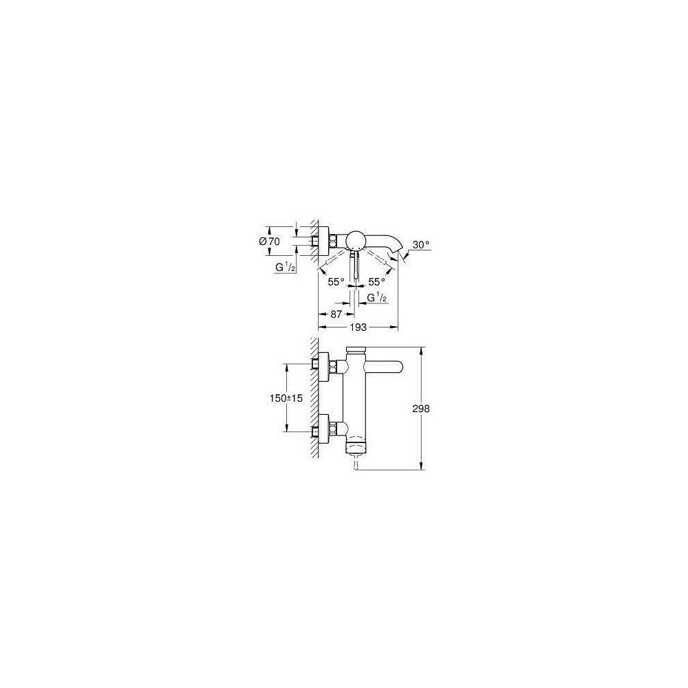 Grohe Essence New Chrome Single-Handle Bathtub-Shower Faucet