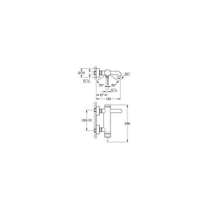 Grohe Essence New Chrome Single-Handle Bathtub-Shower Faucet