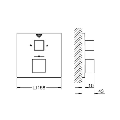 Grohtherm Cube Concealed Shower Valve with Two Outlets