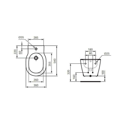 Ideal Standard Connect Wall-Hung Bidet with Completely Hidden Fixing