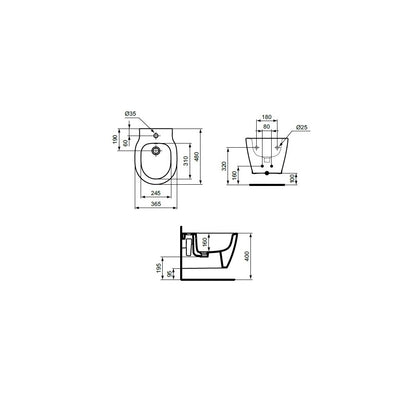 Суспендиран бидет Ideal Standard Connect Space