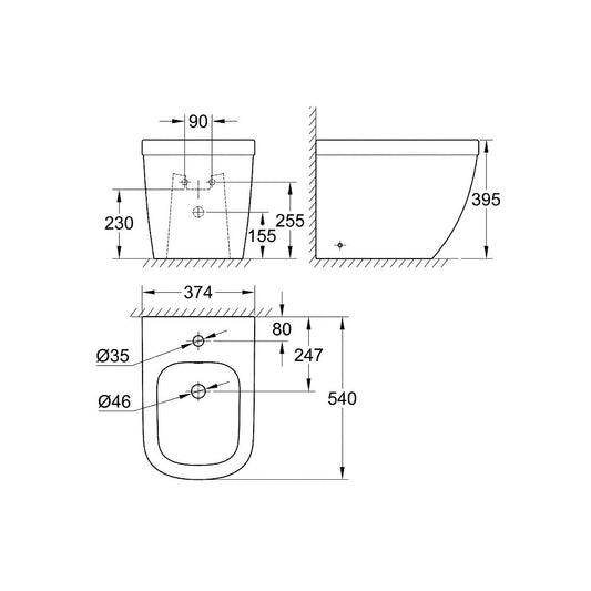Биде на пода Grohe Euro Ceramic