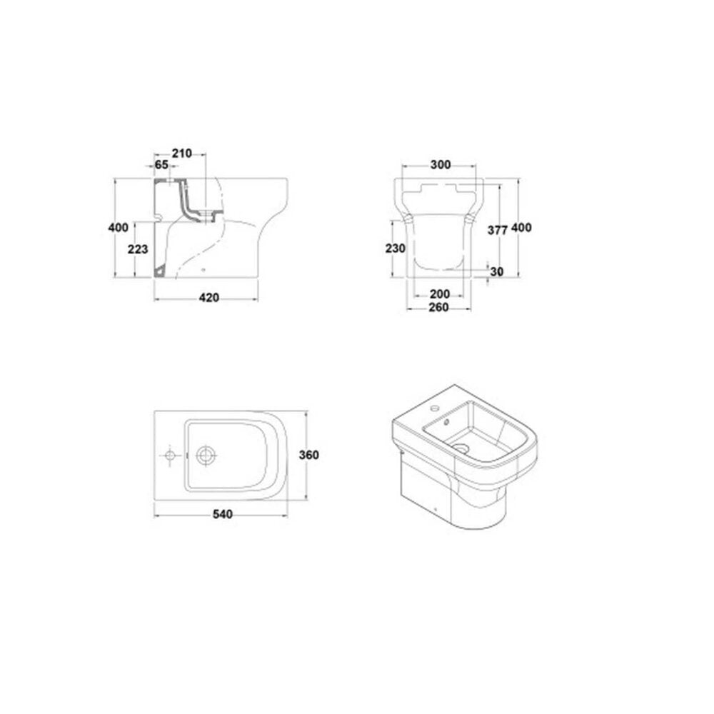 Gala Mid BTW Floor-Mounted Bidet