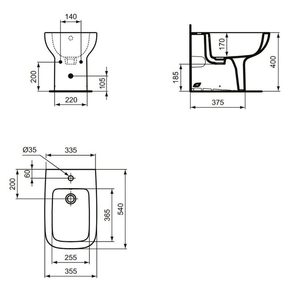 Floor-standing bidet Ideal Standard i.Life A