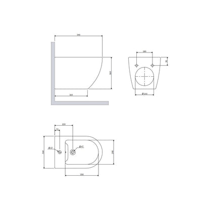 Wall-Hung Bidet Matte White Omnires Ottawa Comfort