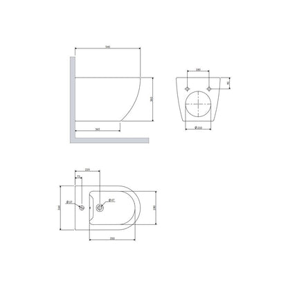 Wall-Hung Bidet White Omnires Ottawa Comfort