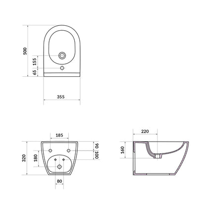 Cersanit Zen Glossy White Wall-Mounted Bidet with Hidden Fixing