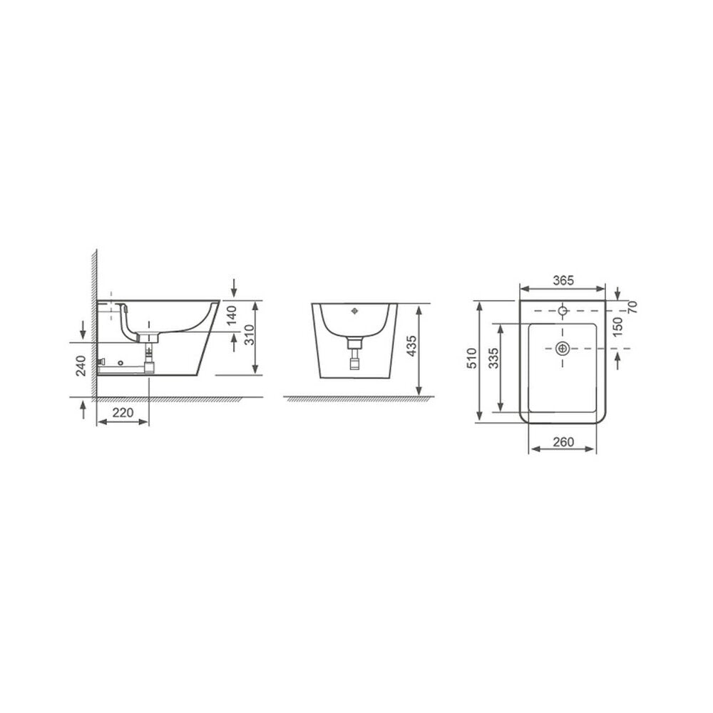 Fluminia Paris Wall-Hung Bidet White