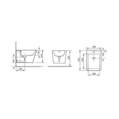Fluminia Paris Wall-Hung Bidet White