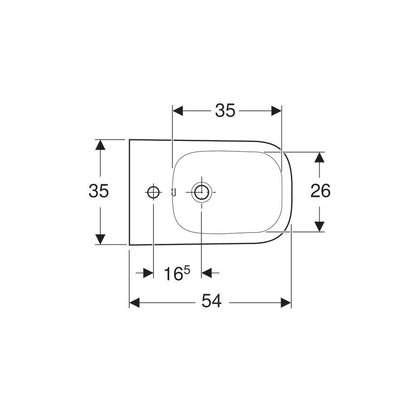 Geberit Selnova Square Wall-Mounted Bidet White