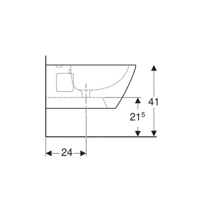 Geberit Selnova Square Wall-Mounted Bidet White