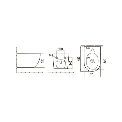 Fluminia Alfonzo Matte Gray Wall-Hung Bidet