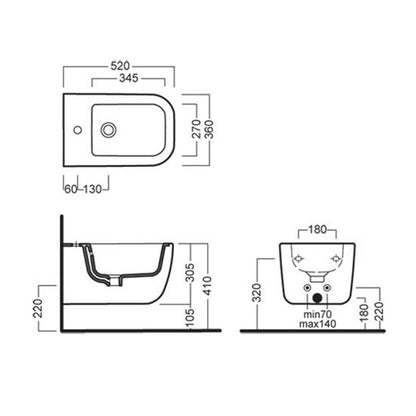 Hatria Bianca Wall-Mounted Bidet