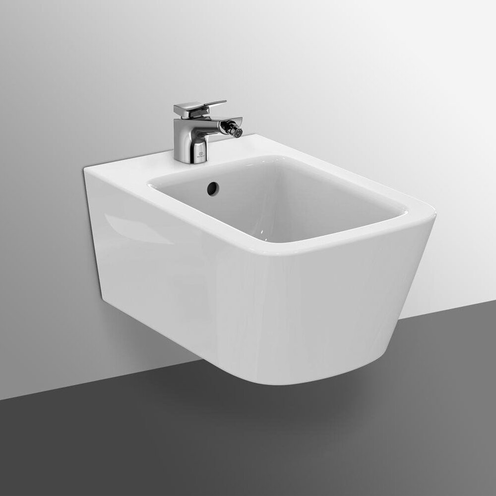 Биде стенен Ideal Standard Atelier Blend Cube бяло гланцово