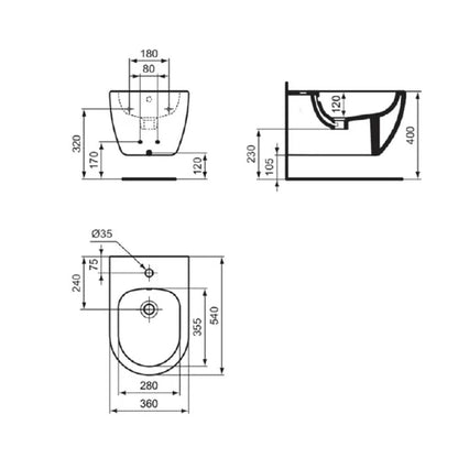 Ideal Standard Ellisse White Glossy Wall-Hung Bidet