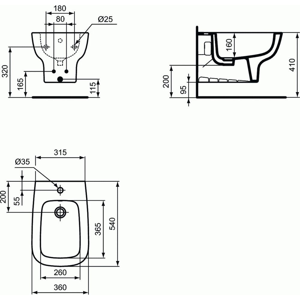 Суспензирано биде Ideal Standard Esedra