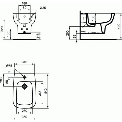 Суспензирано биде Ideal Standard Esedra