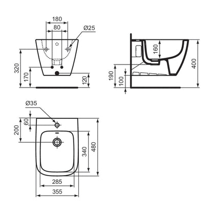 Моноблок биде Ideal Standard i.life S бяло гланцово