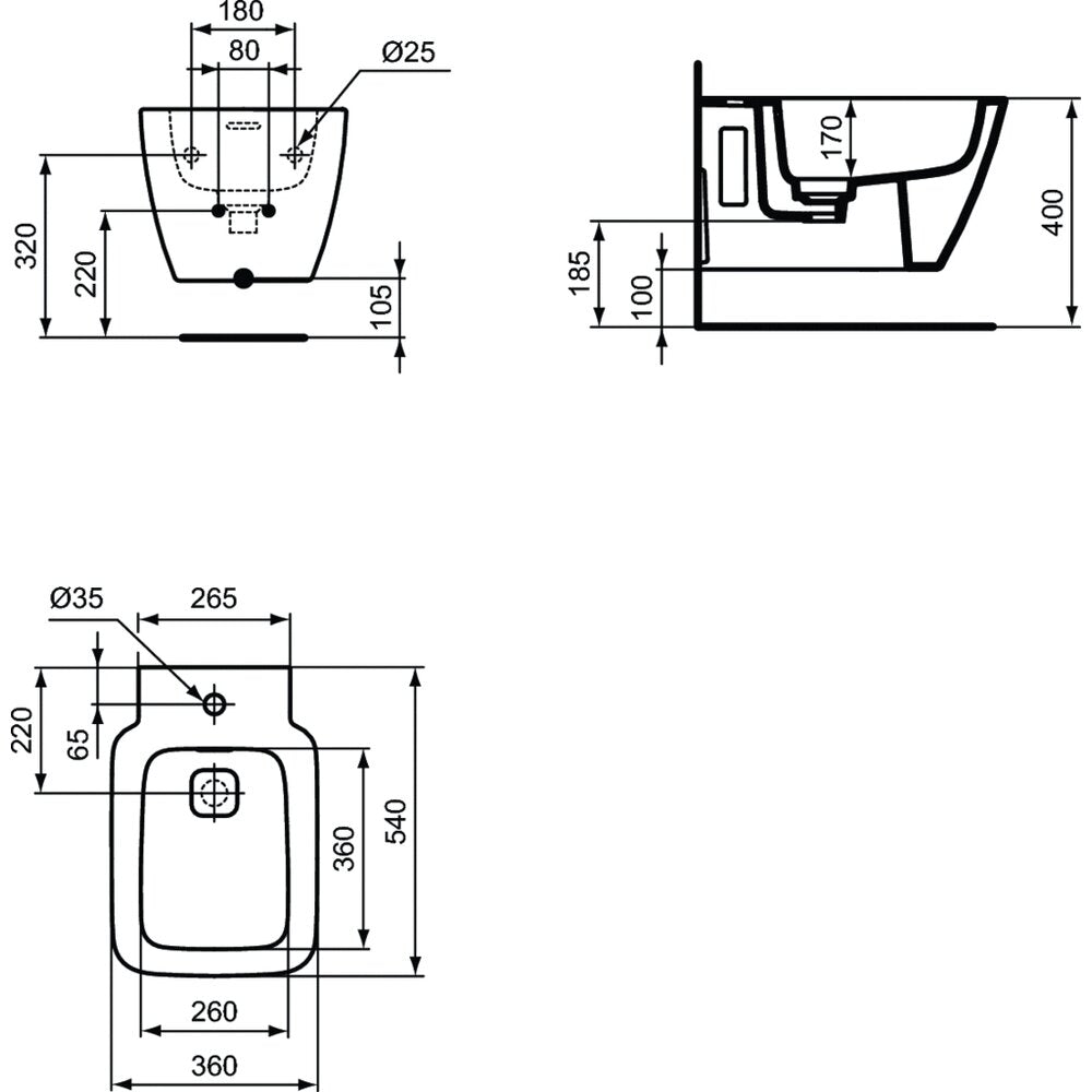 Ideal Standard Strada II Wall-Hung Bidet