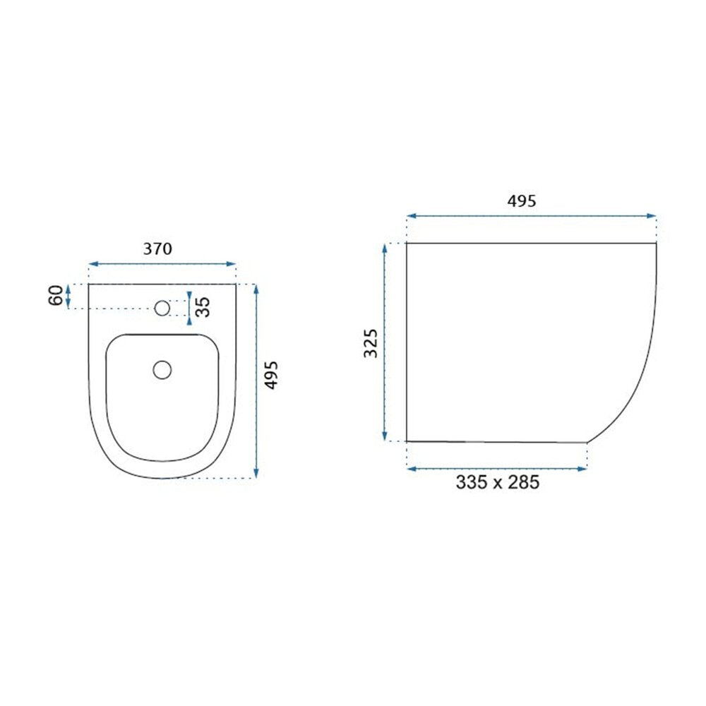 Wall-Mounted Bidet Matte Black Rune Ivaldi