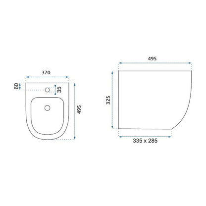 Wall-Mounted Bidet Matte Black Rune Ivaldi
