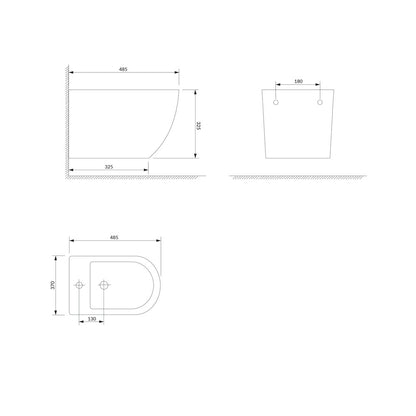 Omnires Ottawa Wall-Hung Bidet White