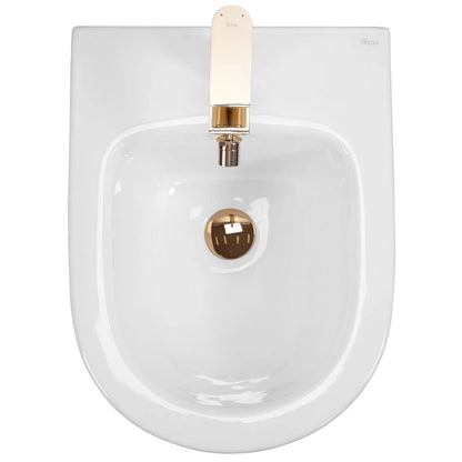 Суспендирано биде Rea Carlo Mini Gold Edge бяло - златно