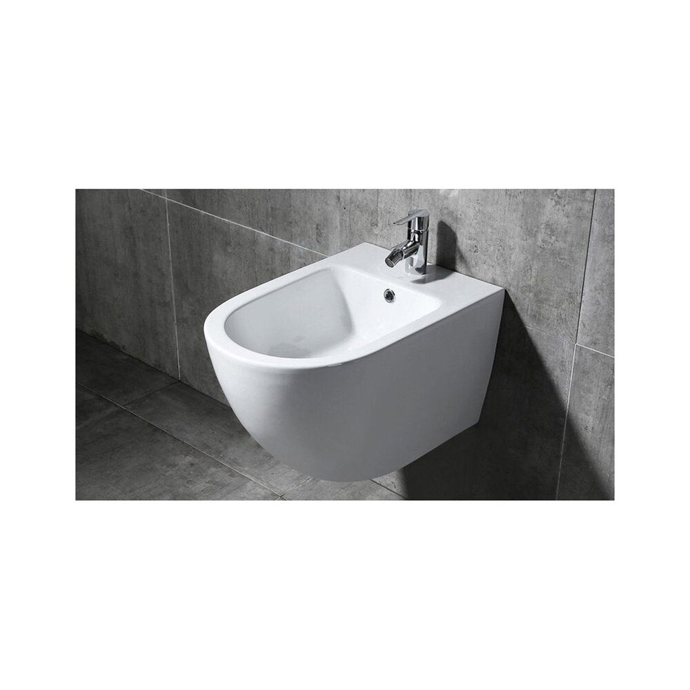 Rea Carlo Mini Oval Glossy Wall-Hung Bidet