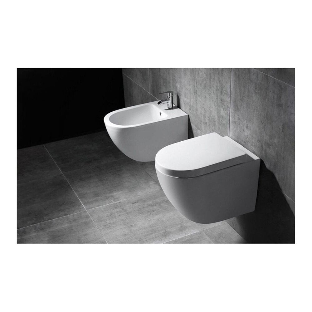 Rea Carlo Mini Oval Glossy Wall-Hung Bidet